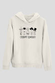 Alkol Beyaz Unisex Kapşonlu Sweatshirt