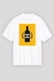 Alkol Beyaz Unisex Oversize Tişört T-Shirt