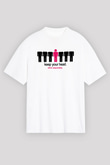 Alkol Beyaz Unisex Oversize Tişört T-Shirt