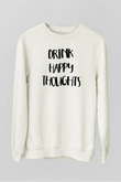 Alkol Beyaz Unisex Sweatshirt