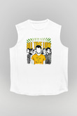 All Time Low Baskılı Unisex Beyaz Kolsuz Tişört