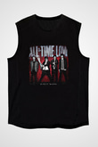 All Time Low Baskılı Unisex Siyah Kolsuz Tişört