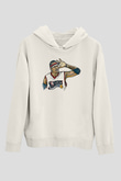 Allen Iverson Baskılı Beyaz Unisex Kapüşonlu Sweatshirt