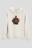 Allen Iverson Baskılı Beyaz Unisex Kapüşonlu Sweatshirt