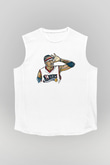 Allen Iverson Baskılı Beyaz Unisex Kolsuz Tişört - Tshirt