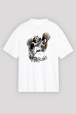 Allen Iverson Baskılı Beyaz Unisex Oversize Tişört - Tshirt