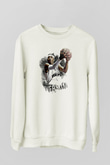 Allen Iverson Baskılı Beyaz Unisex Sweatshirt