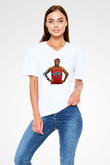 Allen Iverson Baskılı Beyaz Unisex V Yaka Tişört - Tshirt