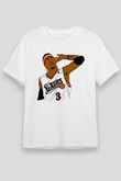 Allen Iverson Baskılı Unisex Beyaz Tişört - Tshirt
