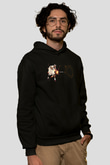 Allen Iverson Baskılı Unisex Siyah Kapüşonlu Sweatshirt