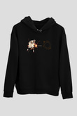 Allen Iverson Baskılı Unisex Siyah Kapüşonlu Sweatshirt