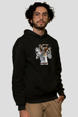 Allen Iverson Baskılı Unisex Siyah Kapüşonlu Sweatshirt