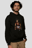 Allen Iverson Baskılı Unisex Siyah Kapüşonlu Sweatshirt