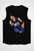 Allen Iverson Baskılı Unisex Siyah Kolsuz Tişört - Tshirt