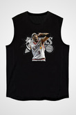 Allen Iverson Baskılı Unisex Siyah Kolsuz Tişört - Tshirt