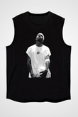 Allen Iverson Baskılı Unisex Siyah Kolsuz Tişört - Tshirt