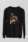 Allen Iverson Baskılı Unisex Siyah Sweatshirt