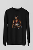Allen Iverson Baskılı Unisex Siyah Sweatshirt