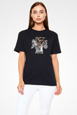 Allen Iverson Baskılı Unisex Siyah Tişört - Tshirt