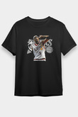 Allen Iverson Baskılı Unisex Siyah Tişört - Tshirt
