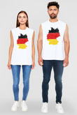 Almanya Beyaz Unisex Kolsuz Tişört