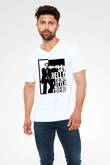 Alpacino Say Hello To My Little Friend Beyaz Unisex V Yaka Tişört