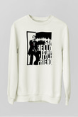 Alpacino Say Hello To My Little Friend Beyaz Unisex Sweatshirt