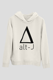 Alt-J Beyaz Unisex Kapüşonlu Sweatshirt