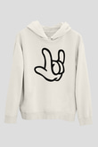 Alto Ritmo Rock Big Band Beyaz Unisex Kapşonlu Sweatshirt