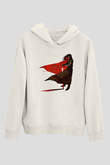 Alucard Baskılı Beyaz Unisex Hoodie