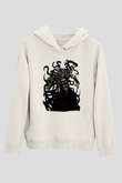 Alucard Baskılı Beyaz Unisex Hoodie