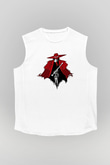 Alucard Baskılı Beyaz Unisex Kolsuz Tişört - Tshirt
