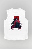 Alucard Baskılı Beyaz Unisex Kolsuz Tişört - Tshirt