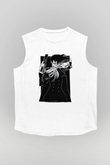 Alucard Baskılı Beyaz Unisex Kolsuz Tişört - Tshirt