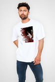 Alucard Baskılı Beyaz Unisex Oversize Tişört - Tshirt