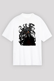 Alucard Baskılı Beyaz Unisex Oversize Tişört - Tshirt