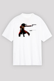 Alucard Baskılı Beyaz Unisex Oversize Tişört - Tshirt