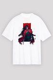 Alucard Baskılı Beyaz Unisex Oversize Tişört - Tshirt