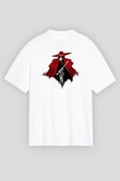 Alucard Baskılı Beyaz Unisex Oversize Tişört - Tshirt