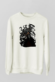 Alucard Baskılı Beyaz Unisex Sweatshirt
