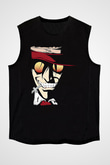 Alucard Baskılı Unisex Siyah Kolsuz Tişört - Tshirt