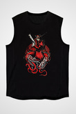 Alucard Baskılı Unisex Siyah Kolsuz Tişört - Tshirt