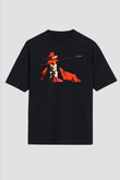 Alucard Baskılı Unisex Siyah Oversize Tişört - Tshirt