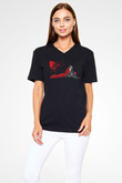 Alucard Baskılı Unisex Siyah V Yaka Tişört - Tshirt