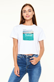Aly & Fila Beyaz  Crop Top Tişört