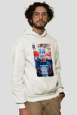 Aly & Fila Beyaz Unisex Kapşonlu Sweatshirt
