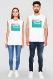Aly & Fila Beyaz Unisex Kolsuz Tişört