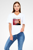 Aly & Fila Beyaz Unisex V Yaka Tişört