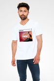 Aly & Fila Beyaz Unisex V Yaka Tişört