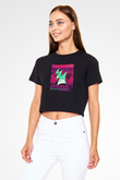 Aly & Fila Siyah  Crop Top Tişört
